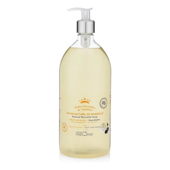 Libera il sapone liquido naturale di Marsiglia con la pompa da 1 litro della bottiglia di karite