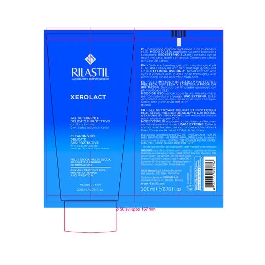 Rilastil Xerolact Gel detergente riparatore 200ml
