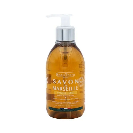 BeauTerra Sapone Liquido di Marsiglia Sapone Vaniglia Vaniglia Miele Liquido 300ml
