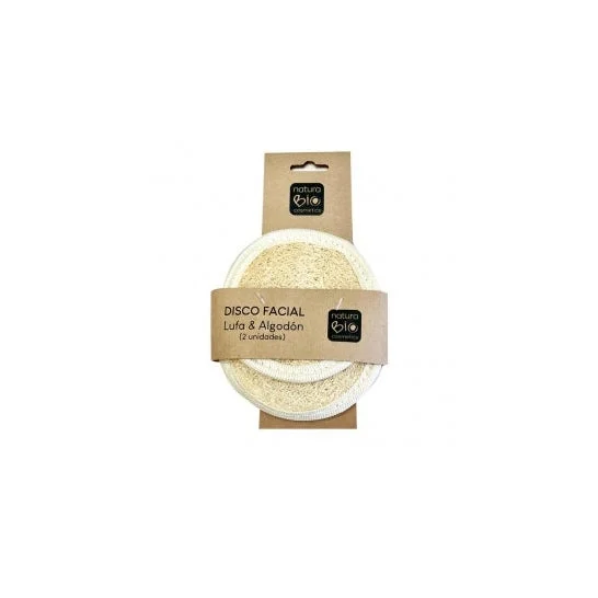 NaturaBio Cosmetics Disco Viso Luffa e Cotone 2 Unità