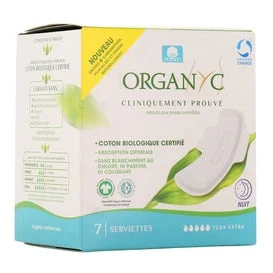 Organyc Serviettes Epaisses Flux Extra Nuit 7uts