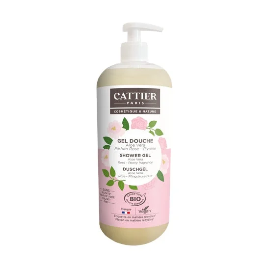 Cattier Gel de Ducha Sin Sulfato de Rosa Peonía Bio 1L