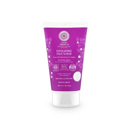Natura Siberica Peeling facial exfoliante para piel grasa o mixta brillo juvenil 150 ml