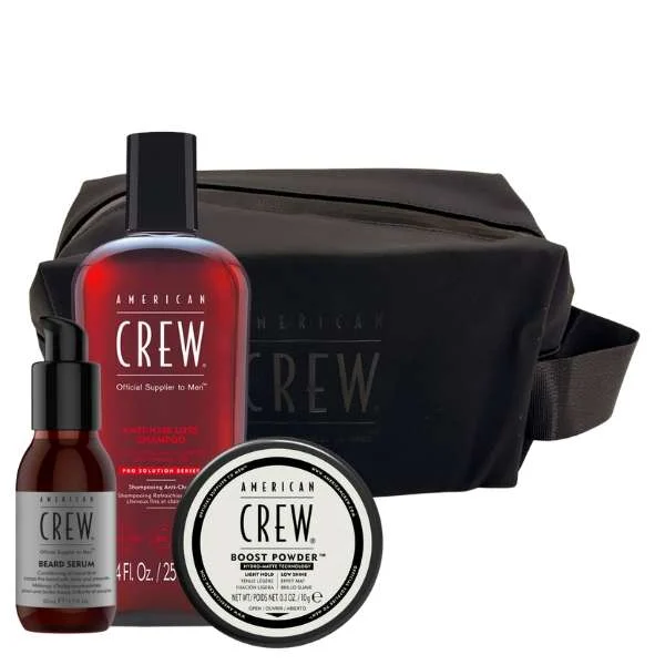 IDEA REGALO UOMO – SHAMPOO + STYLING + OLIO DA BARBA + POCHETTE