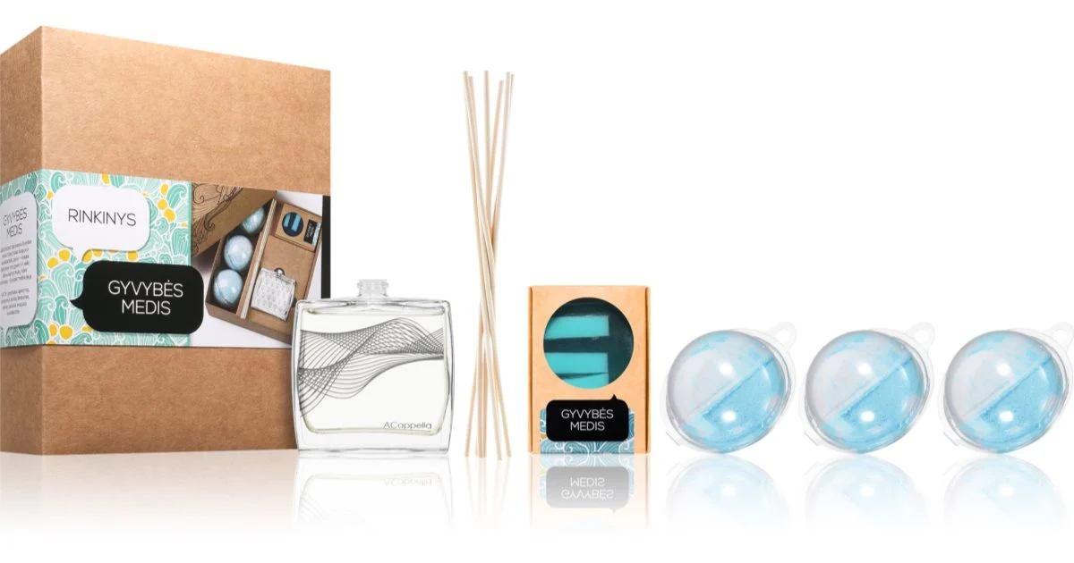 ACappella Palo Santo confezione regalo bomba da bagno 3x125 g + sapone detergente 100 g + diffusore di aromi con ricarica 100 ml