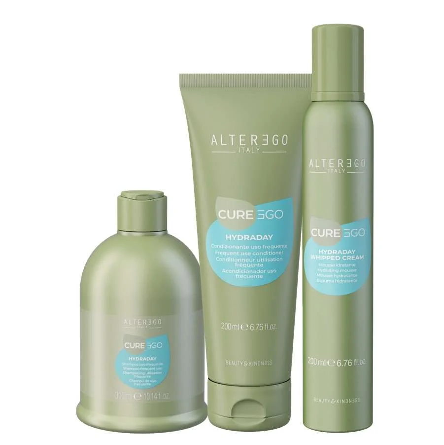 EGOLINE CUREEGO HYDRADAY SHAMPOO 300 ML + CONDITIONER 200 ML + WHIPPED CREAM 200 ML