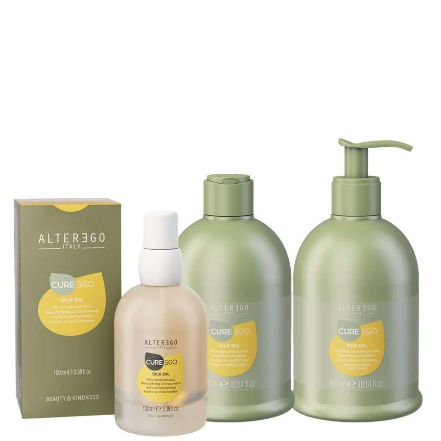 EGOLINE CUREEGO SILK OIL SHAMPOO 300 ML + CONDITIONING CREAM 300 ML + BLEND OIL 100 ML
