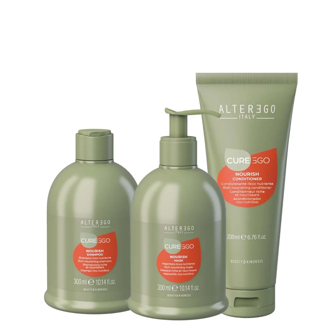 EGOLINE CUREEGO NOURISH SHAMPOO 300 ML + NOURISH MASK 300 ML + NOURISH CONDITIONER 200 ML