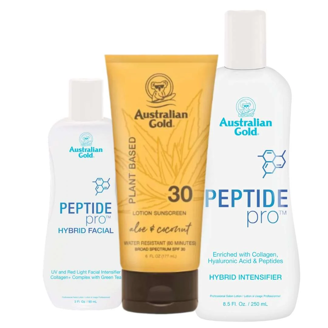AUSTRALIAN GOLD PEPTIDE PRO HYBRID FACIAL 90 ML + SUNSCREEN SPF 30 177 ML + PEPTIDE PRO HYBRID 250 M
