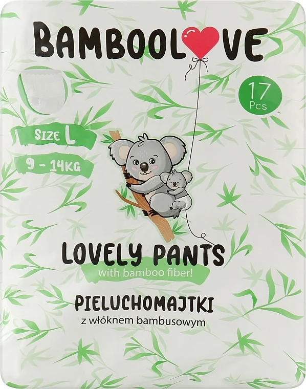 Pannolini in bambù, L (9-14 kg), 17 pz
