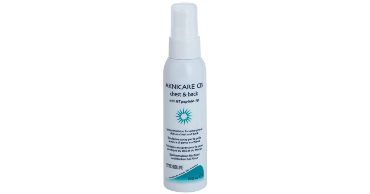 Synchroline Aknicare CB emulsione spray per ridurre l'acne su petto e schiena 100 ml