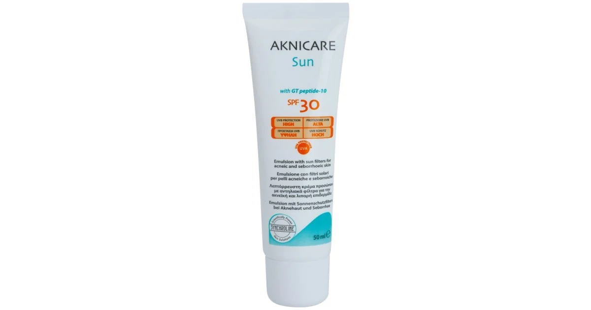 Synchroline Aknicare Sun emulsione abbronzante per pelli aceiche e seborroiche SPF 30 50 ml