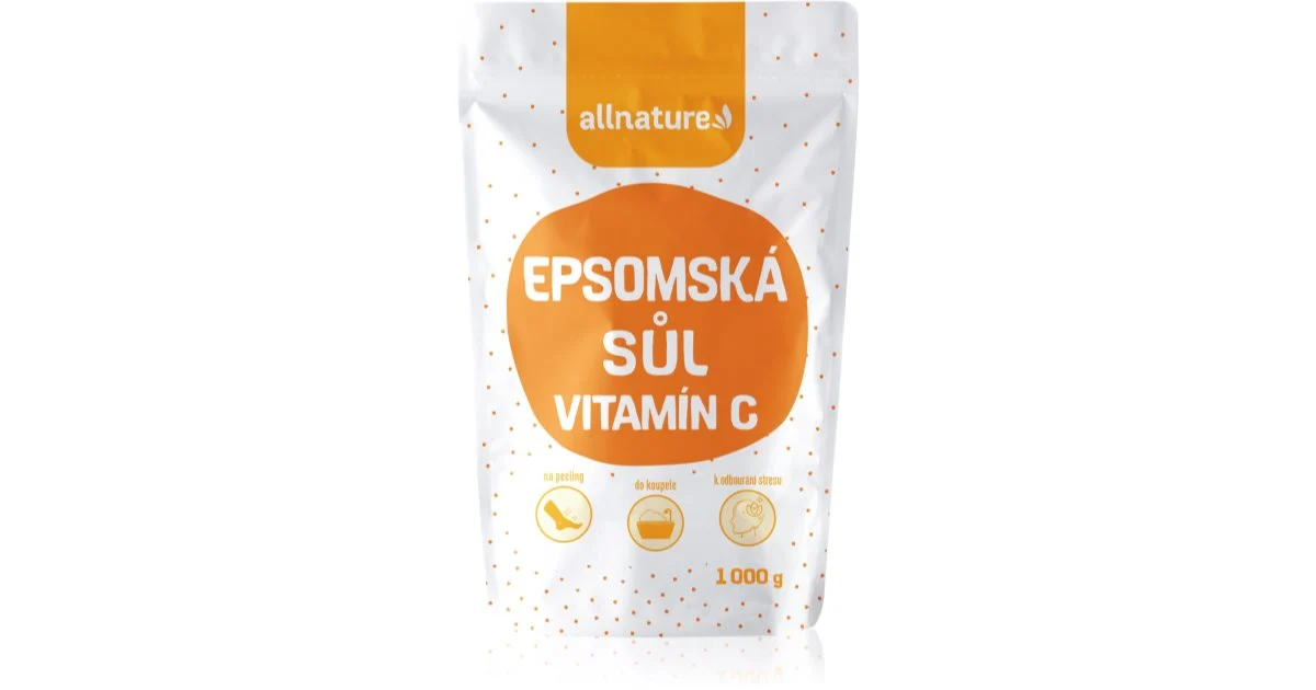 Allnature Epsom salt + vitamín C sale da bagno 1000 g