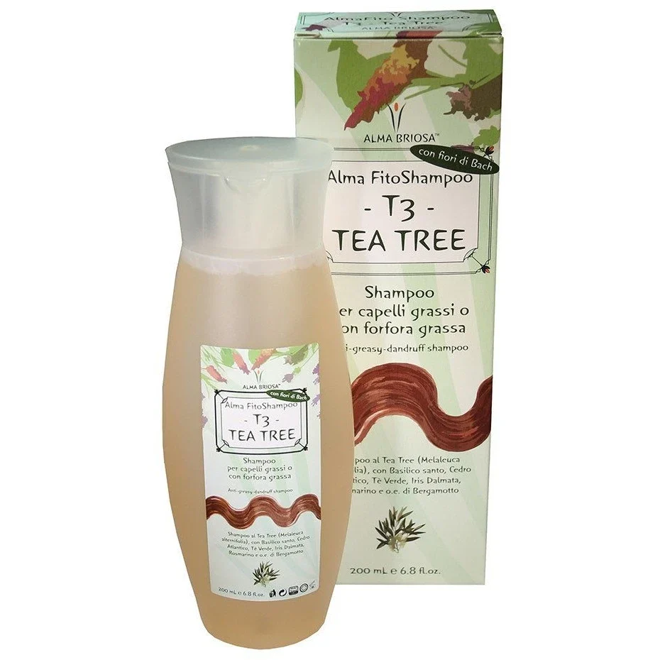 ALMA BRIOSA Fitoshampoo T3 Tea Tree – Capelli Grassi o con Forfora Grassa