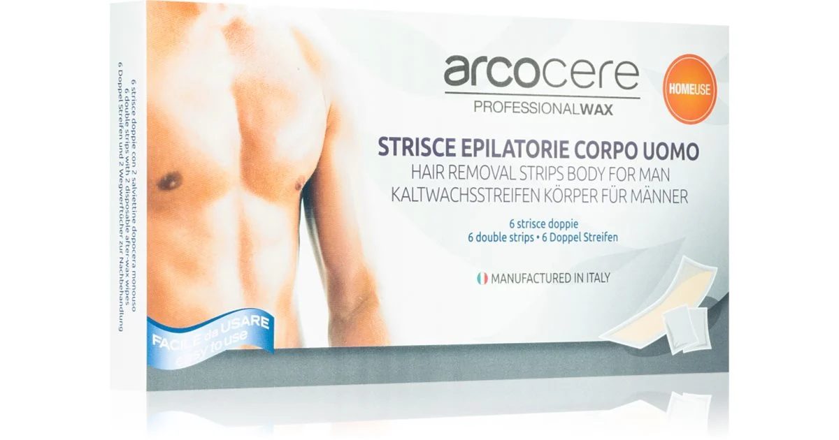 Arcocere Professional Wax Strisce di cera per la depilazione per uomo 6 pz