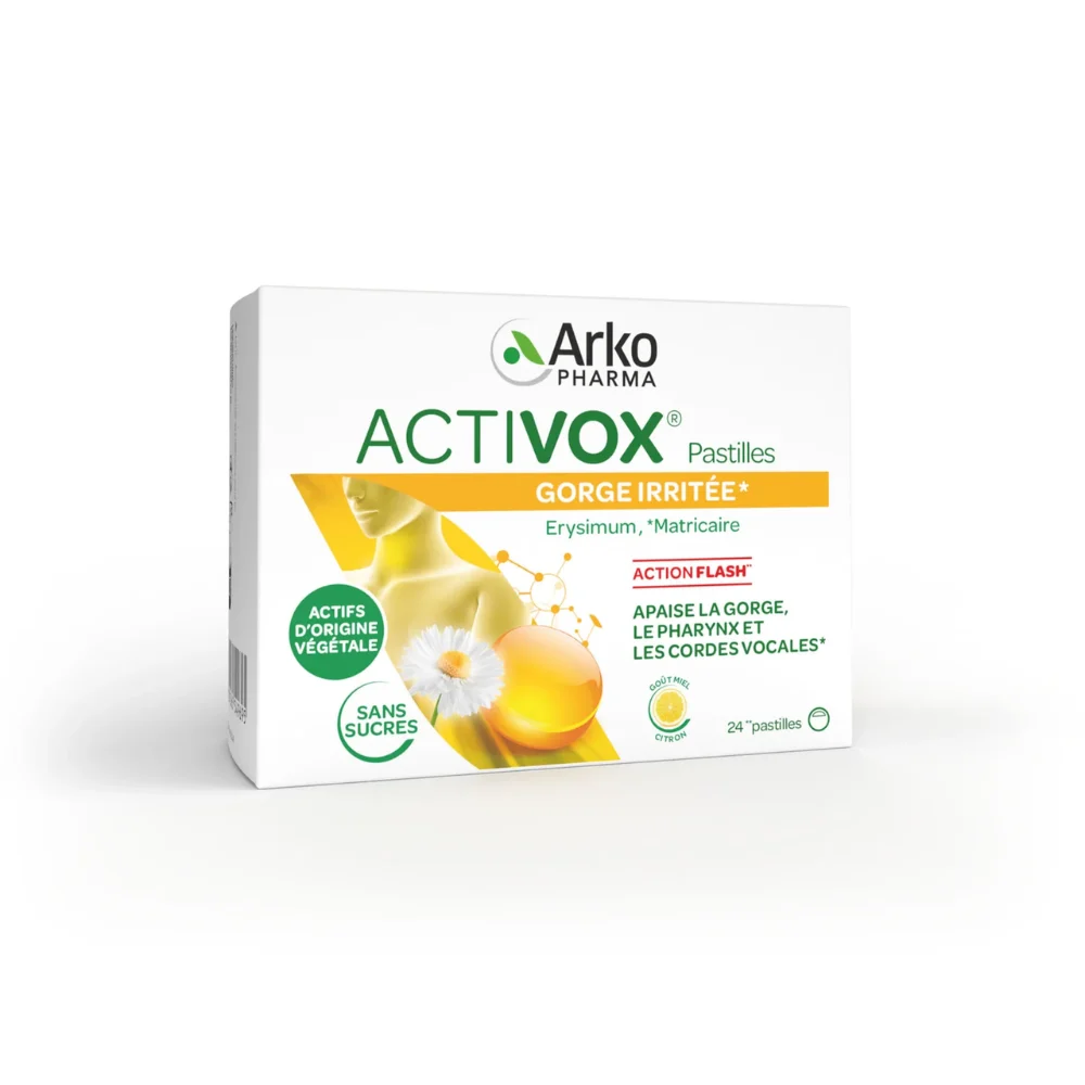 ArkoPharma Activox Gola Irritata - Gusto Miele Limone - 24 Pastiglie