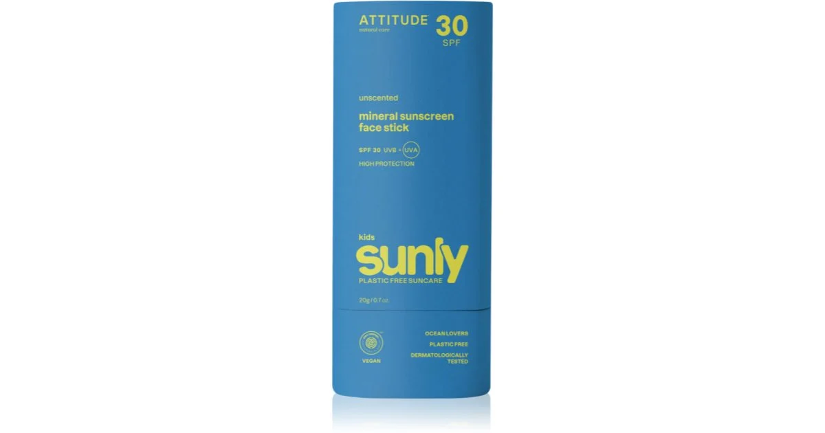Attitude Sunly crema abbronzante minerale in bastoncino per bambini SPF 30 20 g