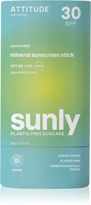 Attitude Sunly Stick crema abbronzante minerale in bastoncino SPF 30 Senza profumo 60 g
