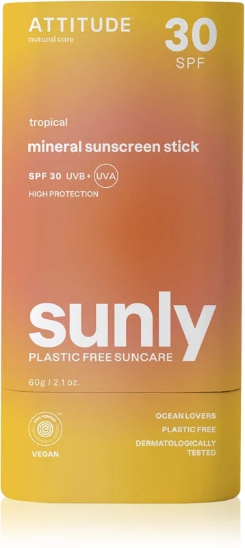 Attitude Sunly Stick crema abbronzante minerale in bastoncino SPF 30 Tropical 60 g