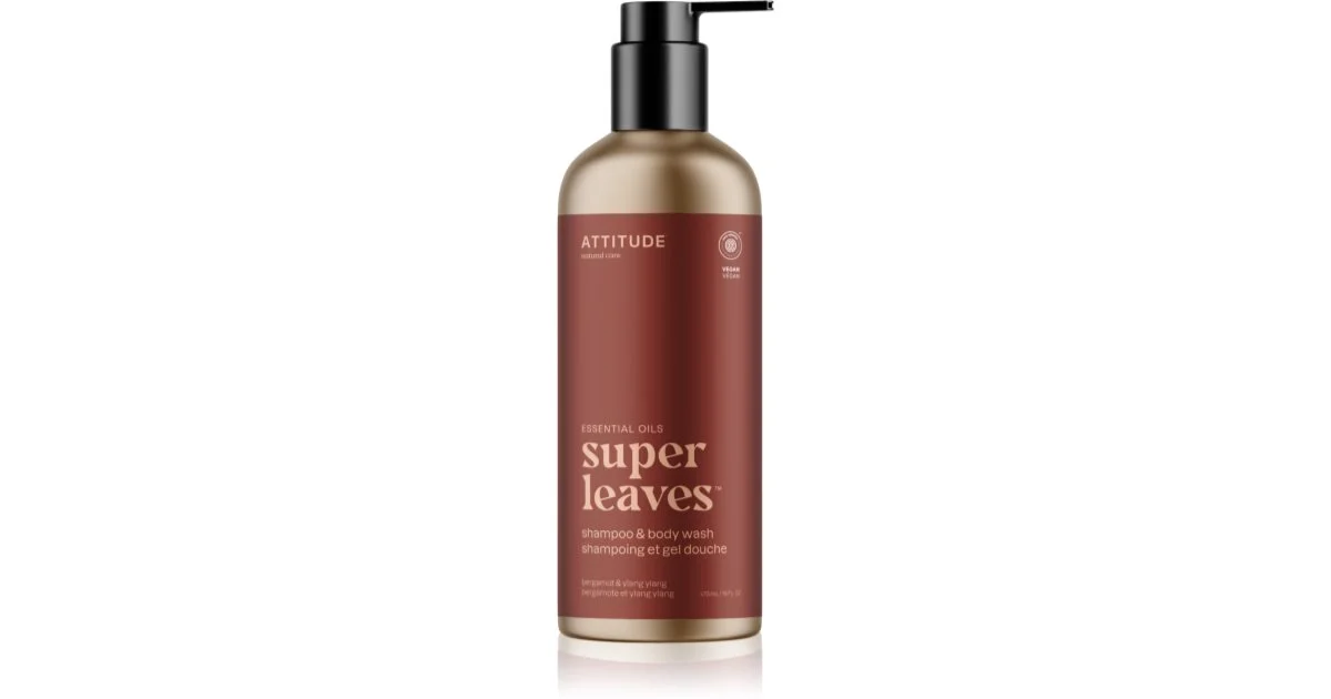 Attitude Super Leaves Bergamotto & ylang-ylang shampoo e doccia gel 2 in 1 473 ml