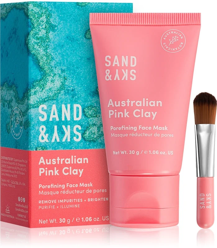 Sand & Sky Australian Pink Clay Porefining maschera detossinante per pori dilatati 30 g