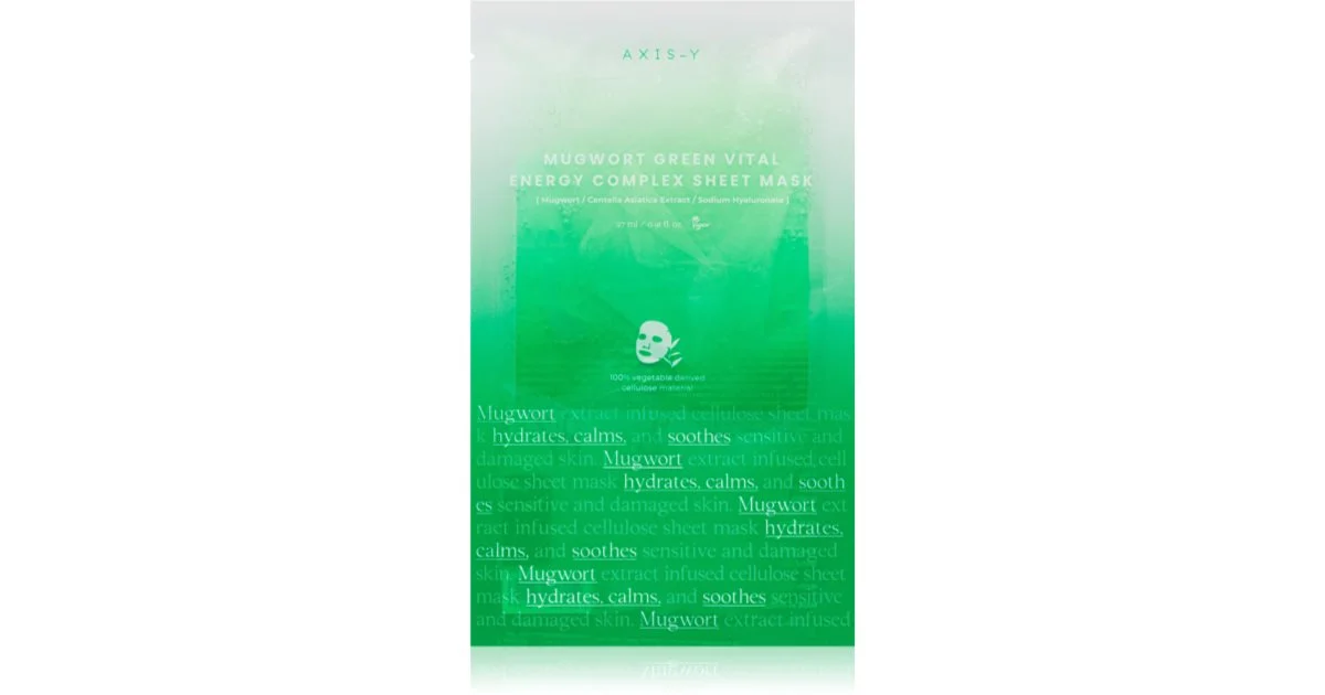 AXIS-Y Mugwort Green Vital Energy Complex maschera in tessuto idratante e lenitiva 27 ml