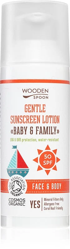 WoodenSpoon Baby & Family latte abbronzante protettivo per tutta la famiglia SPF 50 50 ml