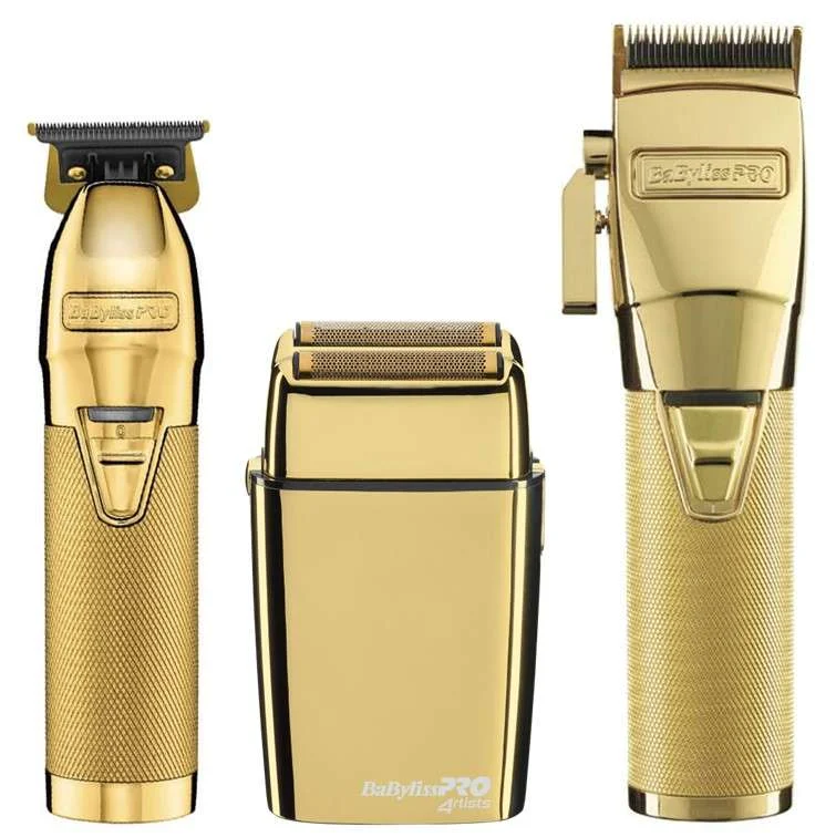 KIT BABYLISS 4 ARTIST CLIPPER GOLD FX8700 + SKELETON TRIMMER GOLD FX7870 + SHAVER GOLD FXF2GE