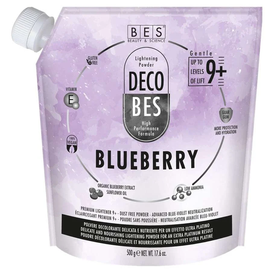 DECOBES BLUEBERRY – POLVERE DECOLORANTE EFFETTO ULTRA PLATINO 500 GR. SMART BAG