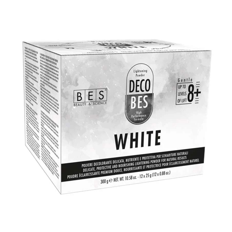 DECOBES WHITE – POLVERE DECOLORANTE PER SCHIARITURE NATURALI BOX 12 BUSTINE DA 25 GR
