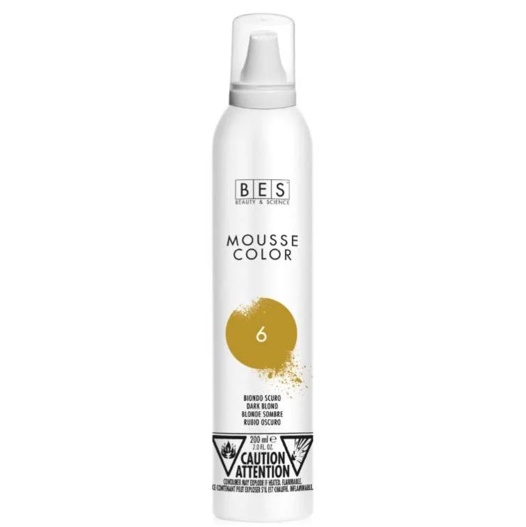 BES MOUSSE COLOR – SCHIUMA COLORANTE AI SEMI DI LINO COL. 6 BIONDO SCURO 200ml