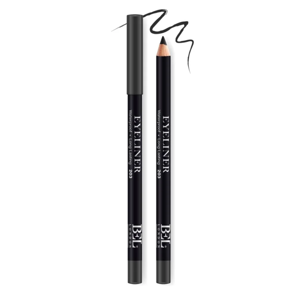 Bel London, Olio Vegetale Idrogenato, Impermeabile, Colore, Lunga Durata, Eyeliner in Matita Gel 203, Nero, 0,78 g