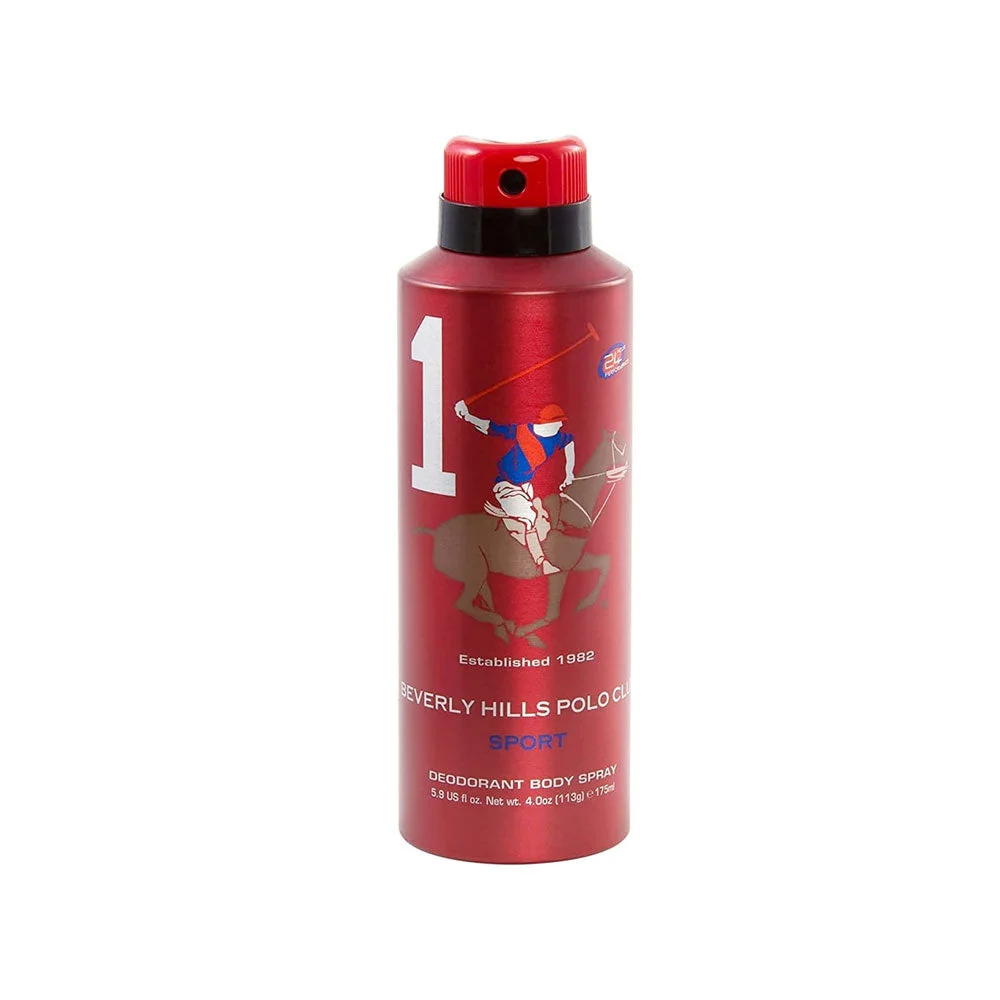 Beverly Hills Polo Club, 1982 - Sport 1, antitraspirante, deodorante spray, da uomo, 175 ml