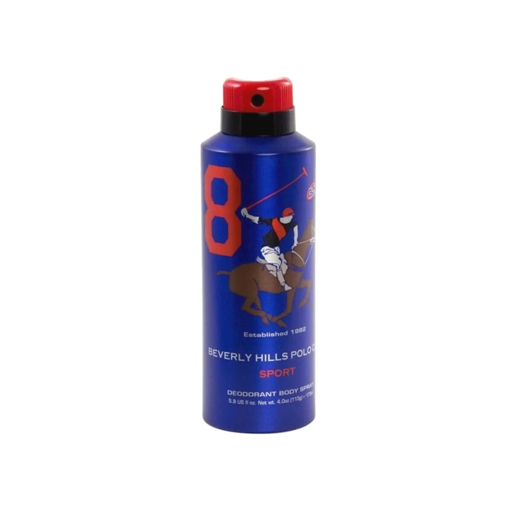 Beverly Hills Polo Club, 1982 - Sport 8, antitraspirante, deodorante spray, da uomo, 175 ml