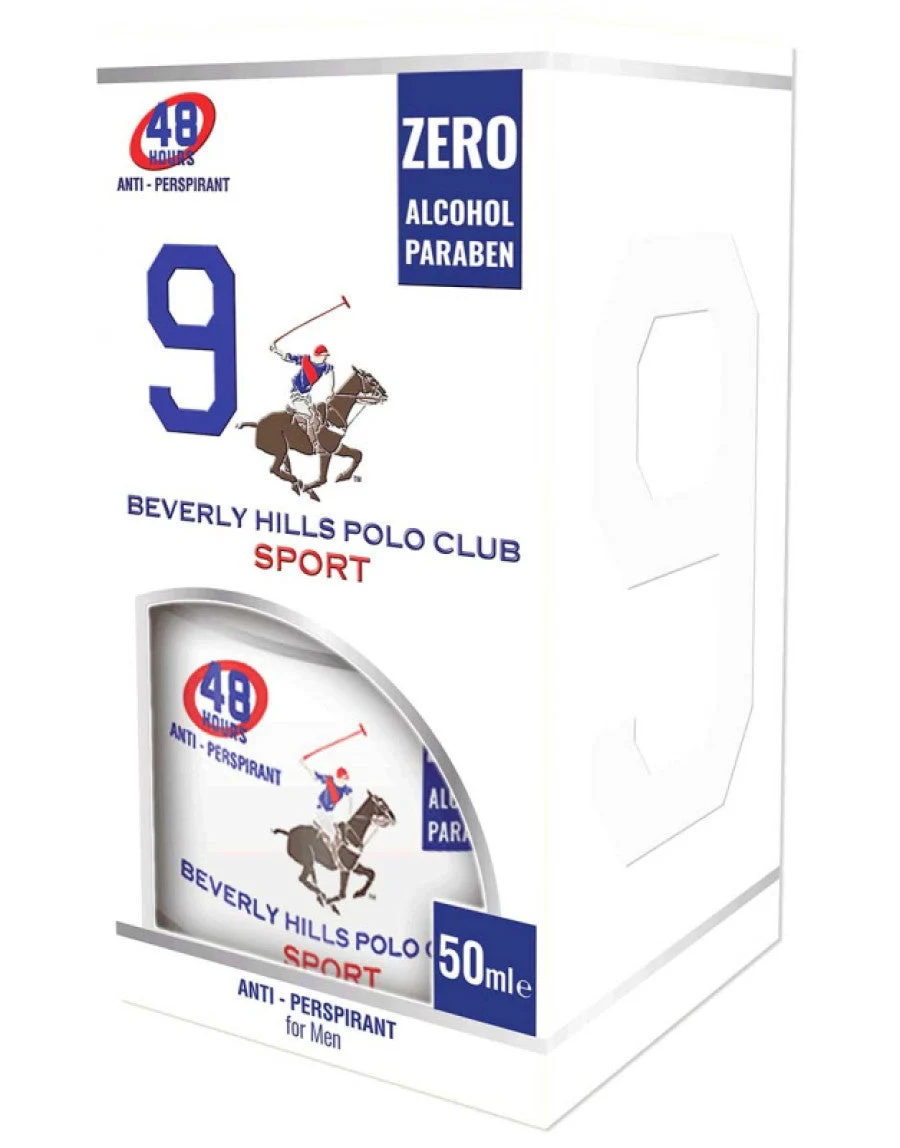Beverly Hills Polo Club, 1982 - Sport 9, antitraspirante, deodorante spray, da uomo, 50 ml