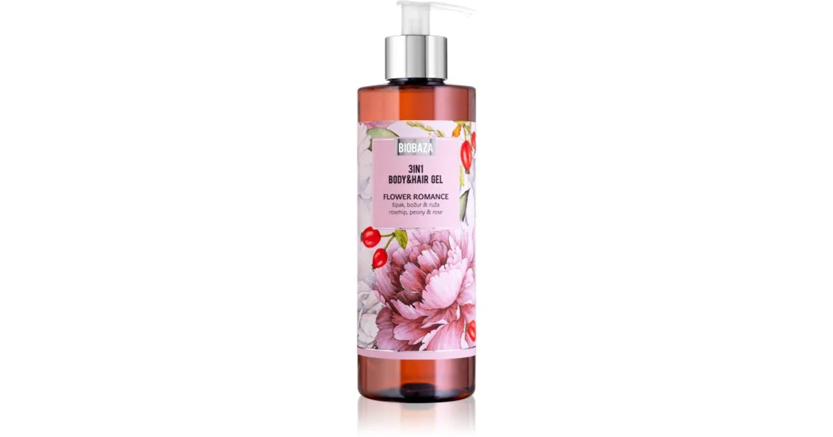 BIOBAZA 3in1 Gel Flower Romance shampoo, balsamo e gel doccia 3 in 1 400 ml