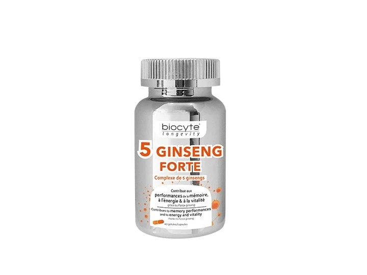 Biocyte Longevità 5 Ginseng Forte Prestazioni, Energia & Vitalità 40 capsule