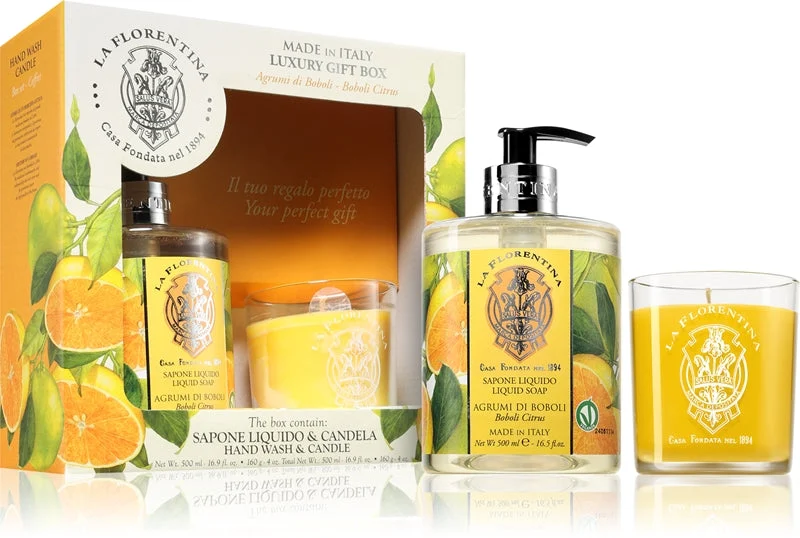La Florentina Boboli Citrus Sapone per le mani e candela confezione regalo