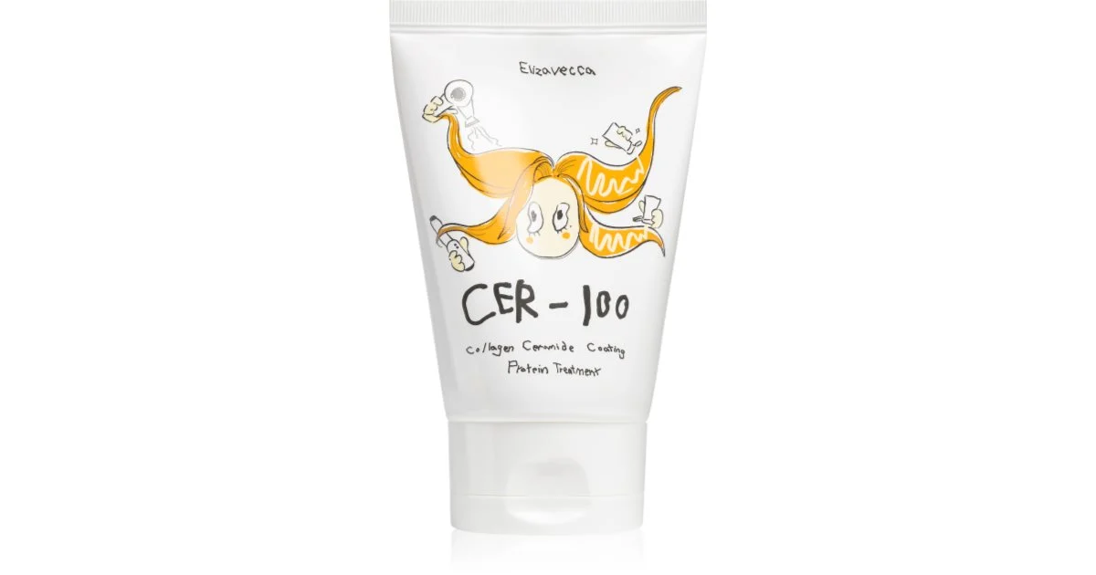 Elizavecca Cer-100 Collagen Ceramide Coating Protein trattamento maschera al collagene per capelli brillanti e morbidi 100 ml