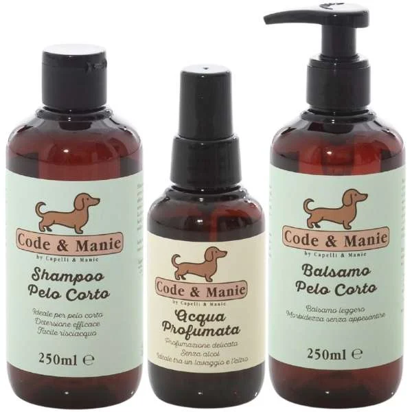 CODE & MANIE SHAMPOO PELO CORTO + BALSAMO PELO CORTO + ACQUA PROFUMATA VANIGLIA