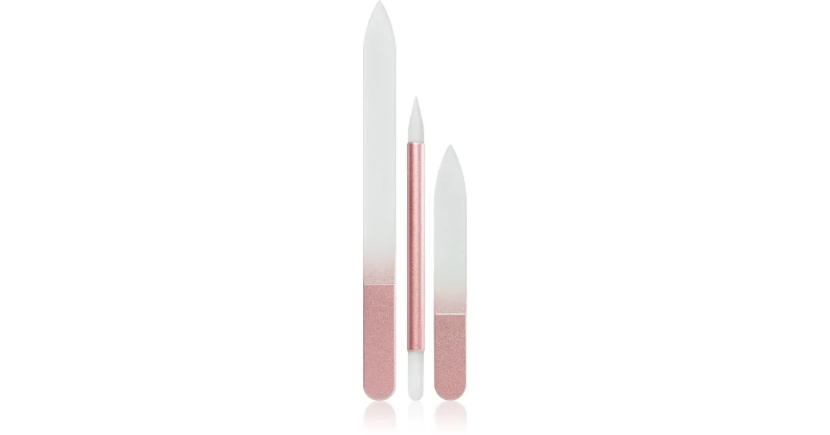 Crystal Bohemia confezione regalo (per le unghie) limetta in vetro per unghie rosa 3 pezzi
