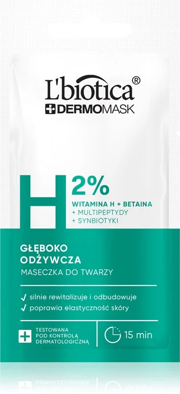 L’biotica DermoMask H 2% maschera di nutrimento profondo per il viso 8 ml