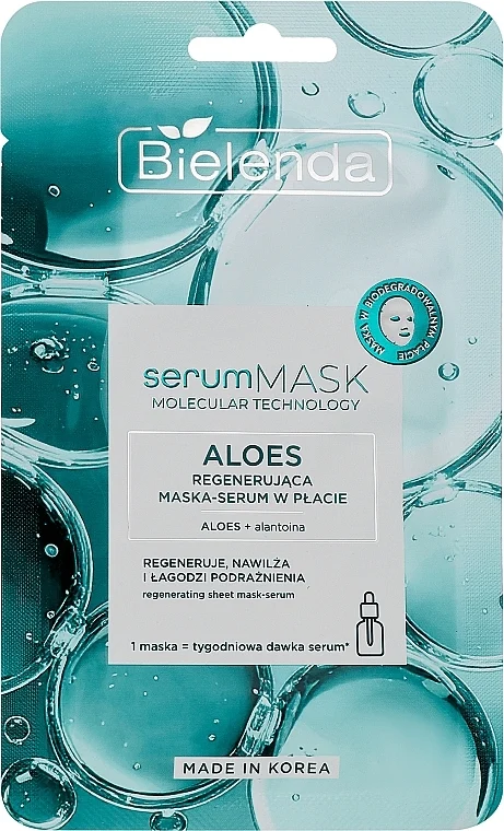 Maschera di tessuto rigenerante con siero all'Aloe