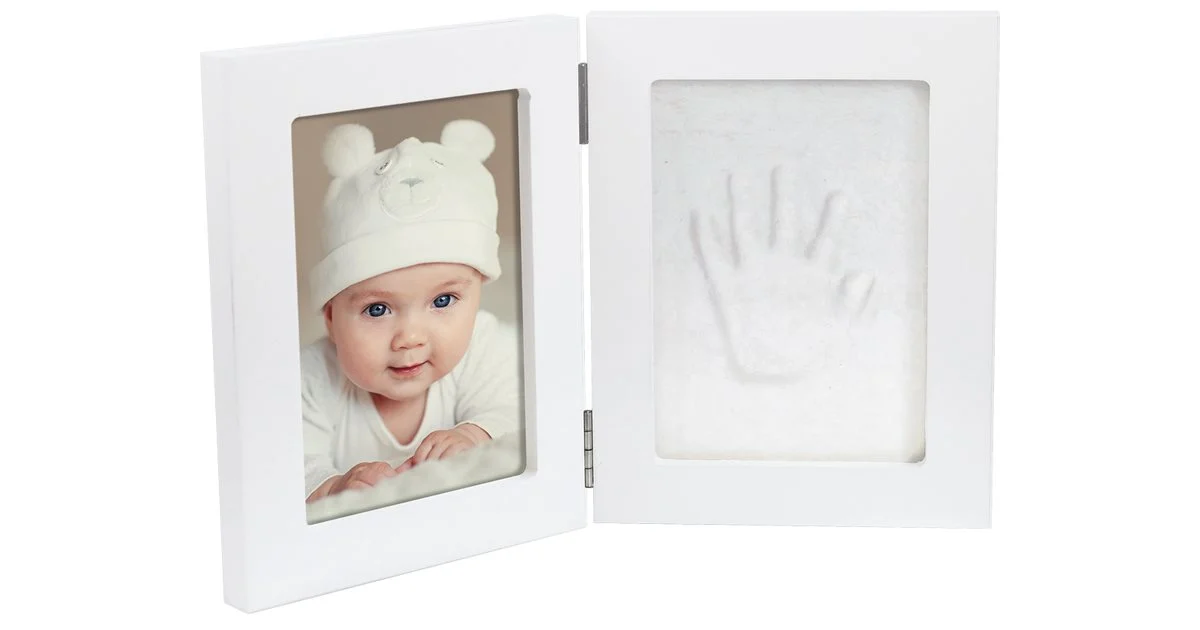 Dooky Luxury Memory Box Double Frame Handprint set impronte neonato