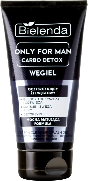 Gel detergente viso al carbone attivo per uomo