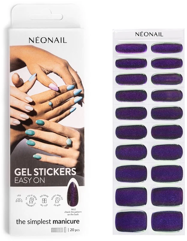 NEONAIL Easy On Gel Stickers Adesivi per unghie colore M02 20 pezzi