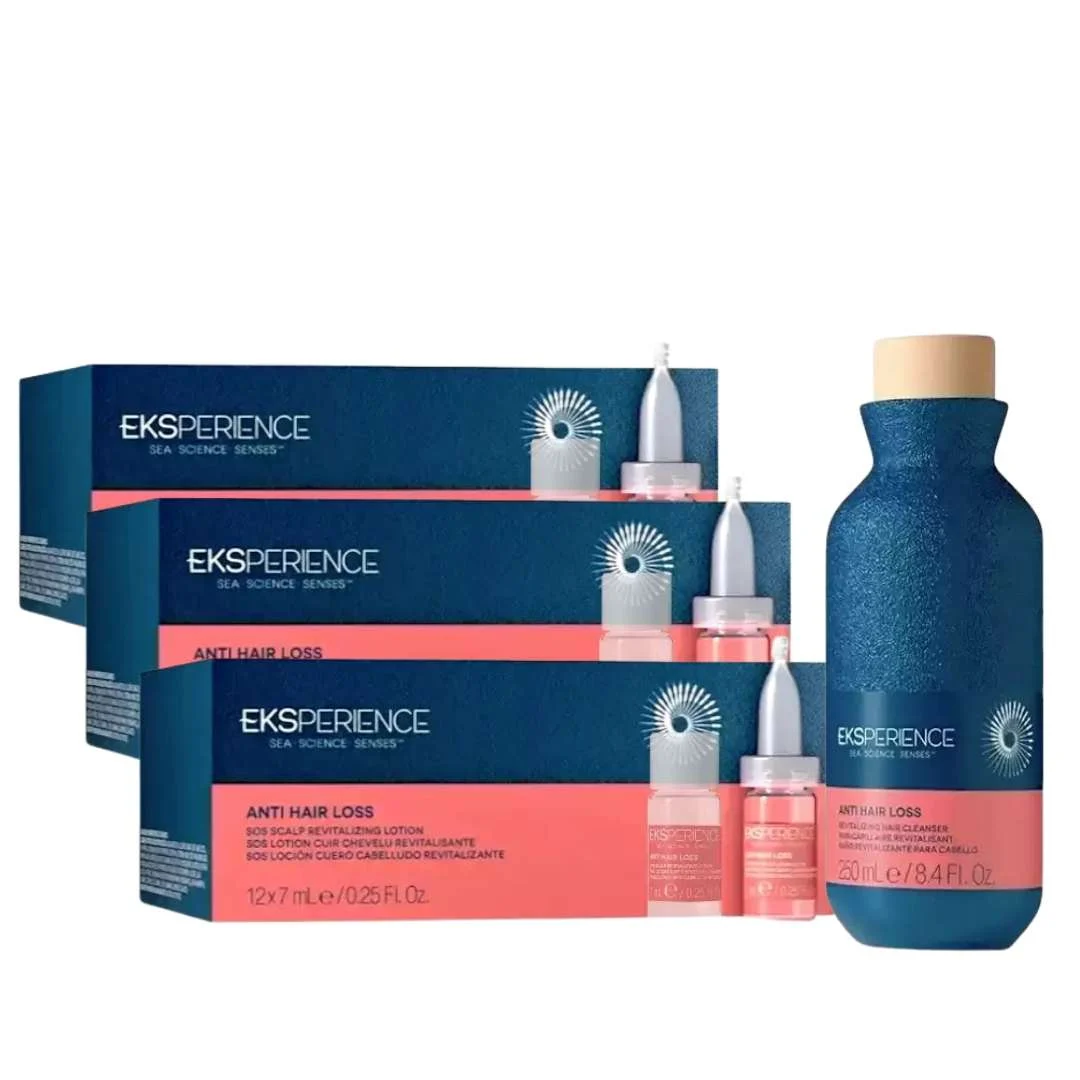 KIT EKSPERIENCE 3 PEZZI ANTI HAIR LOSS SOS LOTION 12X7 + SHAMPOO ANTI HAIR LOSS 250ML