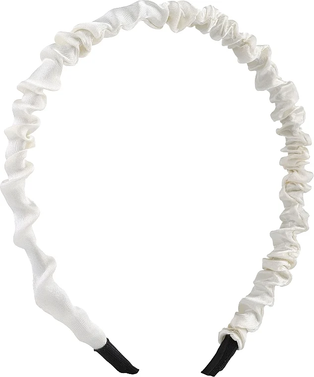 Fascia per capelli in raso, sottile, ecrù