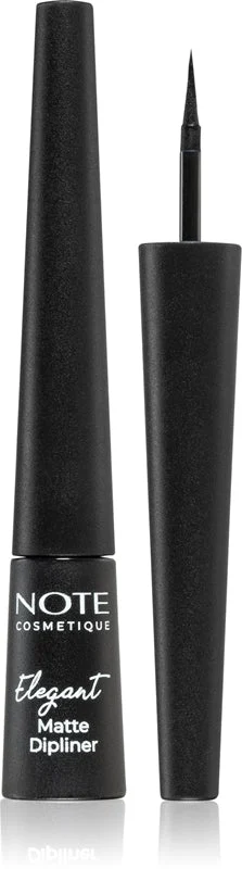 Note Cosmetique Elegant Matte Dipliner eyeliner liquido con finish matte colore 01 Coal Black 2,5 ml