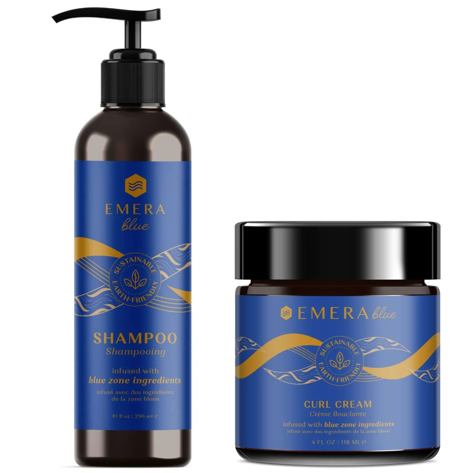EMERA BLU SHAMPOO 296 ML. + CURL CREAM 113 GR.
